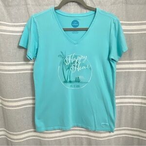 LIFE IS GOOD / Women’s “Happy Hour” Vneck Crusher Tee Classic Fit Size M